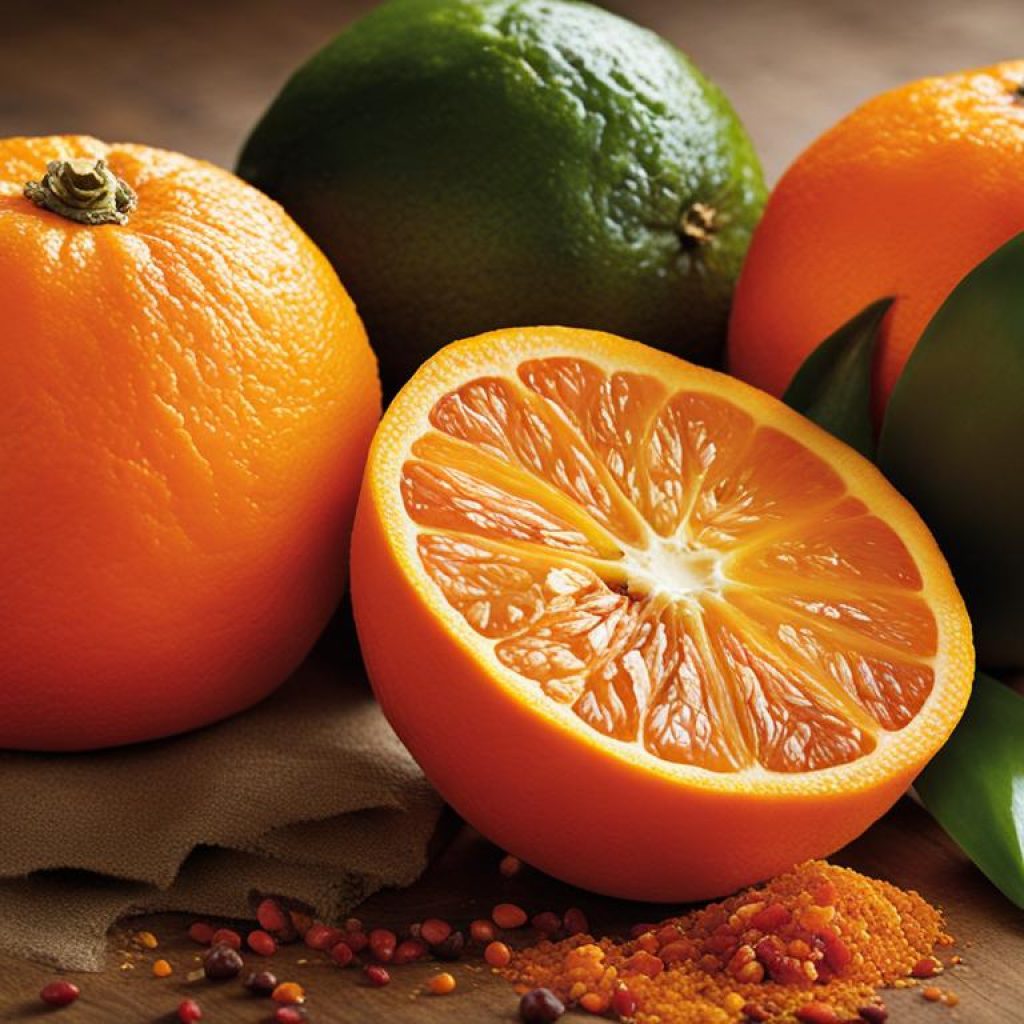 navel orange and cayenne pepper