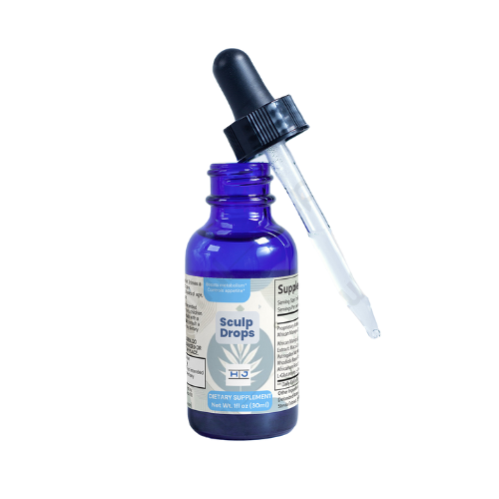 Dietary supplement dropper bottle with pipette.