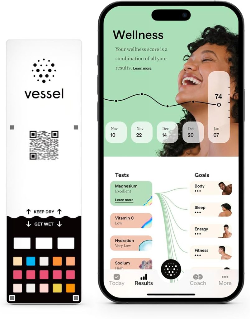 Smartphone displaying wellness tracking app interface.