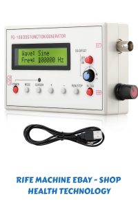 DDS function generator with USB cable and display.