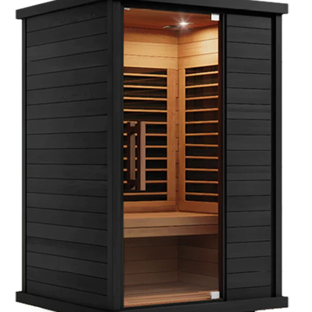 Modern infrared home sauna cabin.